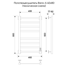 Полотенцесушитель электрический Barro-A, 40/80, черный - фото 5