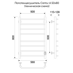 Полотенцесушитель электрический Cantu-A, 50/80, золото матовое - фото 2