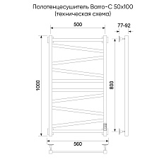 Полотенцесушитель электрический Barro-C, 50/100, черный - фото 6