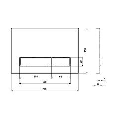 Кнопка смыва Veconi  Square Design VFSD-WHG - фото 2